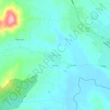 Mapa topográfico Santa Sofía, altitud, relieve
