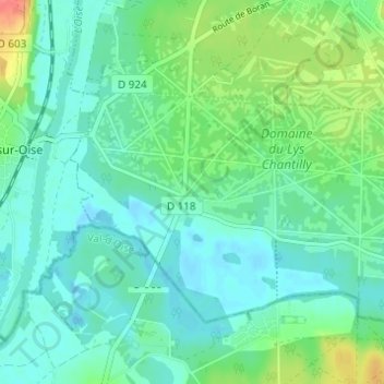 Mapa topográfico Le Lys, altitud, relieve