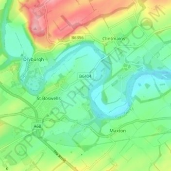 Mapa topográfico Fens, altitud, relieve