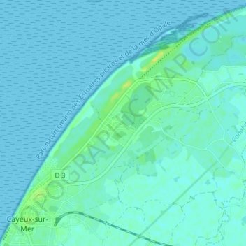 Mapa topográfico Brighton, altitud, relieve