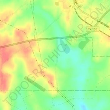 Mapa topográfico Avis Dam, altitud, relieve