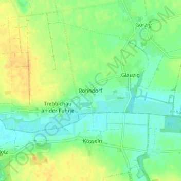 Mapa topográfico Rohndorf, altitud, relieve