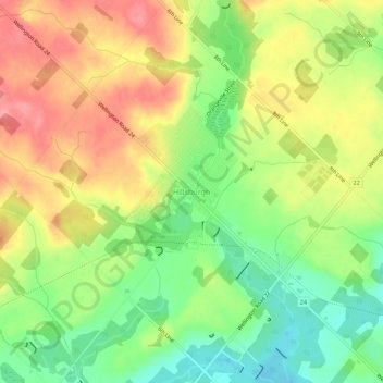 Mapa topográfico Hillsburgh, altitud, relieve