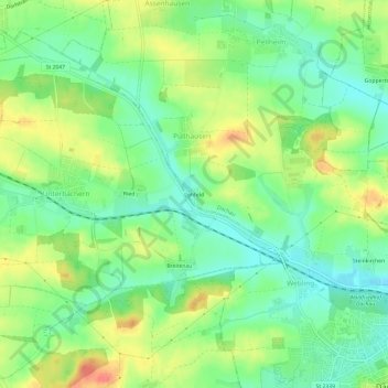 Mapa topográfico Lohfeld, altitud, relieve