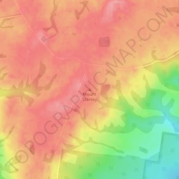 Mapa topográfico Mount Stanley, altitud, relieve