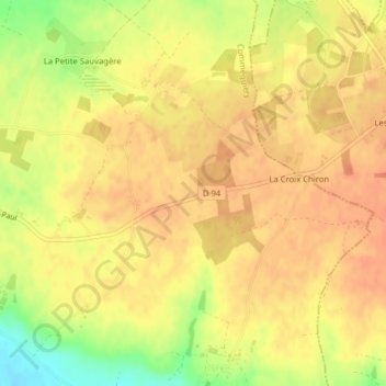 Mapa topográfico Les Lilas, altitud, relieve