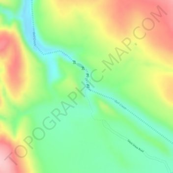 Mapa topográfico Bell Gorge, altitud, relieve