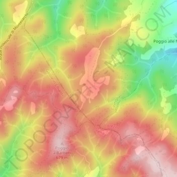Mapa topográfico Sereto, altitud, relieve