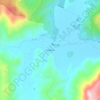 Mapa topográfico Candelaria, altitud, relieve