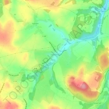 Mapa topográfico Géroménil, altitud, relieve