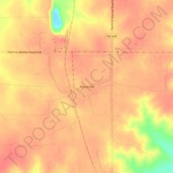 Mapa topográfico Maryneal, altitud, relieve