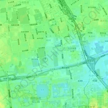 Mapa topográfico 正白旗村, altitud, relieve