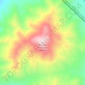 Mapa topográfico Shadow Mountain, altitud, relieve