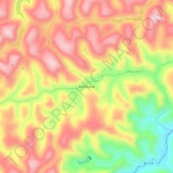 Mapa topográfico Membeca, altitud, relieve