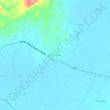 Mapa topográfico Maparat, altitud, relieve
