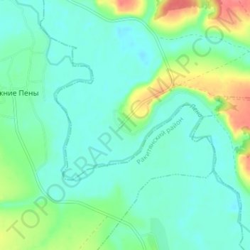 Mapa topográfico Выезжее, altitud, relieve