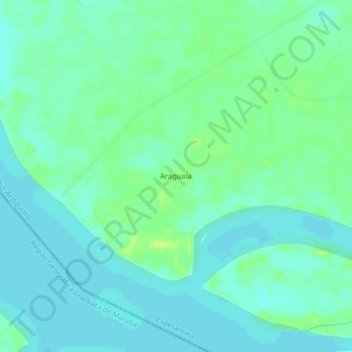 Mapa topográfico Araguaia, altitud, relieve