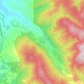 Mapa topográfico Cintoia, altitud, relieve