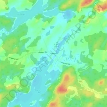 Mapa topográfico Arnstein, altitud, relieve