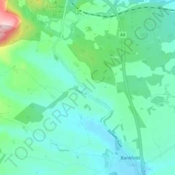Mapa topográfico Waterloo, altitud, relieve
