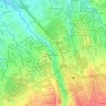Mapa topográfico Luksuhin Dam, altitud, relieve