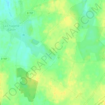 Mapa topográfico Les Vaugelais, altitud, relieve