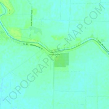 Mapa topográfico Grand Island, altitud, relieve