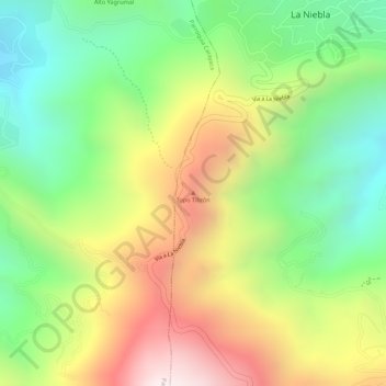 Mapa topográfico Topo Tibrón, altitud, relieve