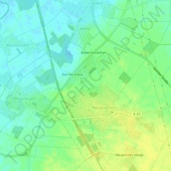 Mapa topográfico Am Neuhauser Weg, altitud, relieve