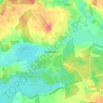 Mapa topográfico Sibbersdorf, altitud, relieve