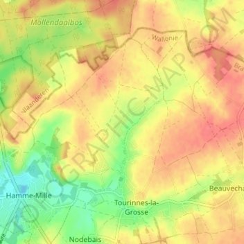 Mapa topográfico Mille, altitud, relieve