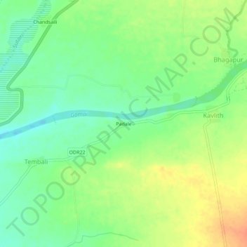 Mapa topográfico Padale, altitud, relieve