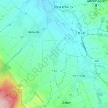 Mapa topográfico Schmarrie, altitud, relieve