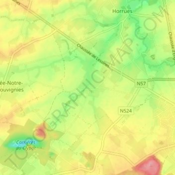 Mapa topográfico Long Pont, altitud, relieve