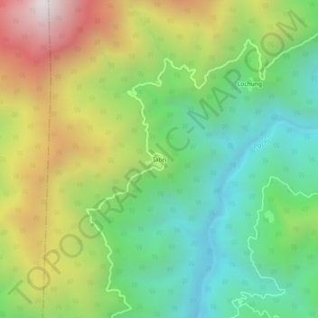 Mapa topográfico Tabri, altitud, relieve