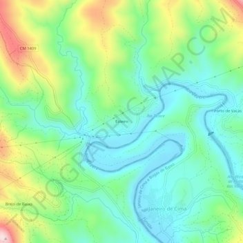 Mapa topográfico Esteiro, altitud, relieve