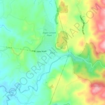 Mapa topográfico Akle, altitud, relieve