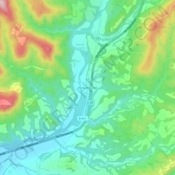 Mapa topográfico Horta d'Avinyó, altitud, relieve