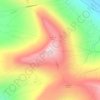 Mapa topográfico Knúkur, altitud, relieve