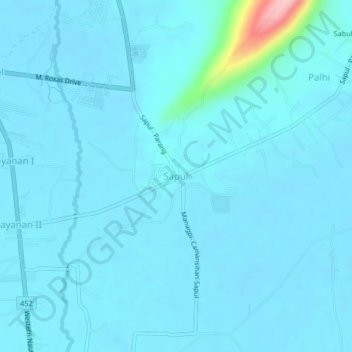Mapa topográfico Sapul, altitud, relieve