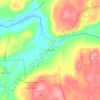Mapa topográfico Palmerville, altitud, relieve