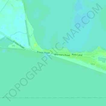 Mapa topográfico Erieau, altitud, relieve