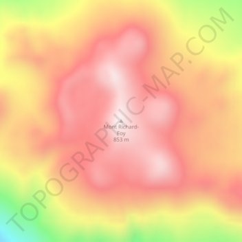 Mapa topográfico Mont Richard-Foy, altitud, relieve