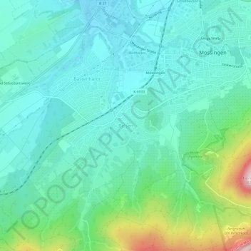 Mapa topográfico Belsen, altitud, relieve