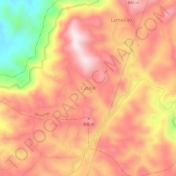 Mapa topográfico Catolé, altitud, relieve