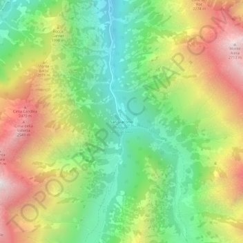 Mapa topográfico San Giacomo, altitud, relieve