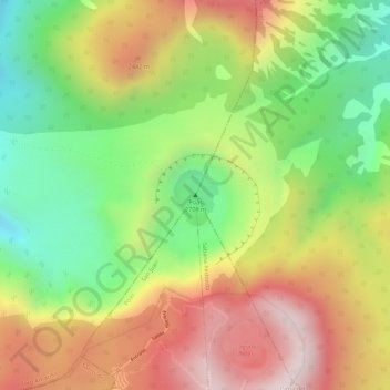Mapa topográfico Poás, altitud, relieve