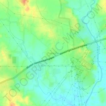 Mapa topográfico Padagha, altitud, relieve