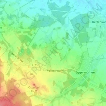 Mapa topográfico Bockraden, altitud, relieve