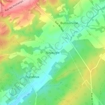 Mapa topográfico Navaugle, altitud, relieve